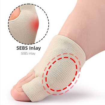 Priekinės pėdos pagalvėlės silikoninis diržas su audiniu, U formos, skirtas priekinės pėdos skausmui malšinti, trijų skylių piršto valgus korekcija, didžiojo piršto priežiūros užvalkalas