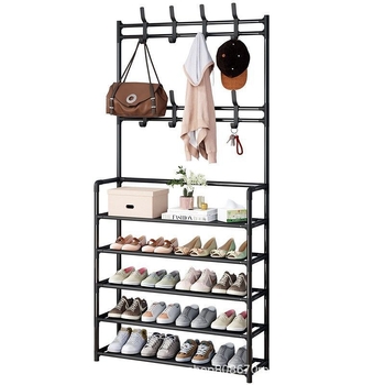 Ukseava lihtne kingariiul majapidamises siseruumides kasutamiseks mõeldud mitmekihiline tolmukindel ruumisäästlik tahke ühiselamu majapidamisjalatsite ja mütside integreeritud riiul