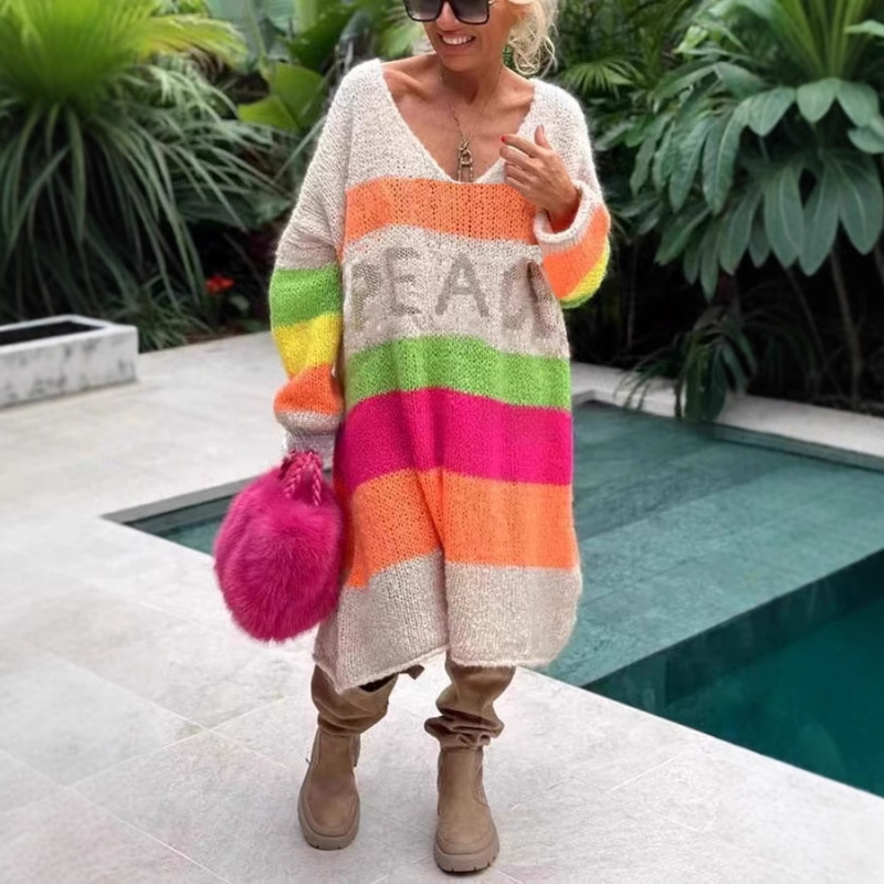 Amazonska nova europska i američka duga jesenska i zimska haljina s dugim rukavima za veće veličine za žene, europski i američki stil