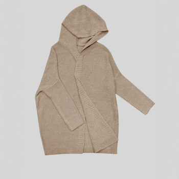 Europietiškos ir amerikietiškos rudens ir žiemos tarpvalstybinės mados vienspalviai gobtuvai ilgomis rankovėmis, madingi kasdieniai, paprasti, didelio dydžio moteriški megztiniai.