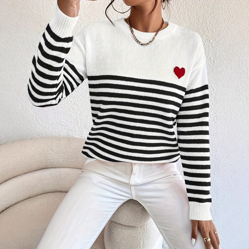 Dámske jesenné a zimné voľné módne topy s okrúhlym výstrihom