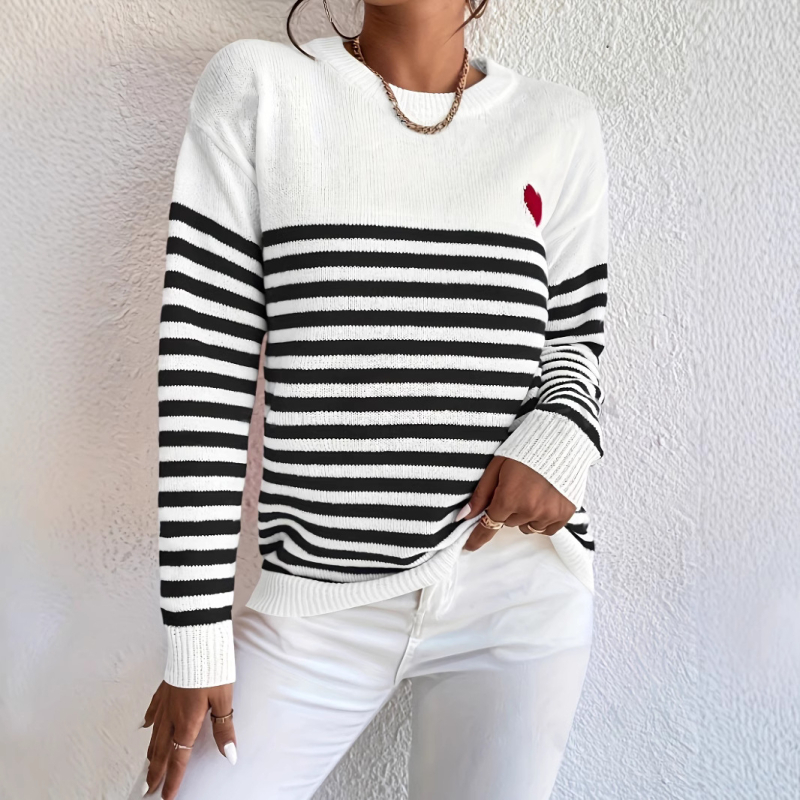 Dámske jesenné a zimné voľné módne topy s okrúhlym výstrihom