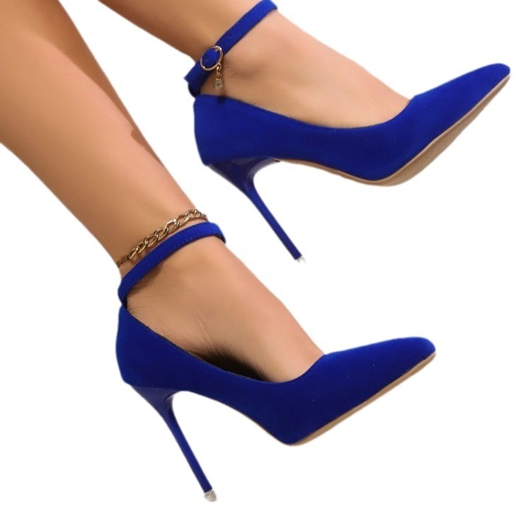 Cezhraničné topánky na vysokom podpätku 2025 jar sexy nové dámske topánky so špicatou špičkou, ihličkové opätky, módne topánky v retro štýle, plytké ústa, jednovrstvové topánky