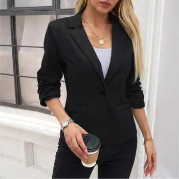 Най-продаваните в Amazon през 2025 г. Елегантен костюм с копчета отпред, яка, талия, ръкав три четвърти, връхни дрехи, ежедневни бизнес дамски дрехи