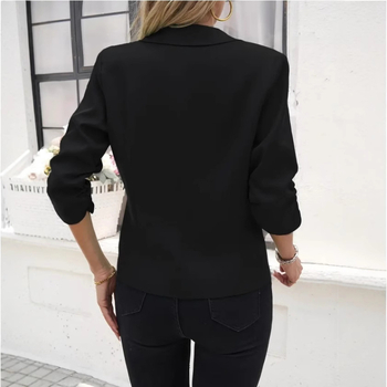 2025 Amazon Best-Selling Ins Κομψό κοστούμι με κουμπιά μπροστά, γιακάς, μέση, μανίκια τριών τετάρτων, πανωφόρια, casual, επαγγελματικά, γυναικεία ρούχα