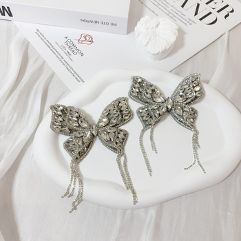 Lihtsaim vaste uutele rhinestone kinga lille lipsuga kahekihiline küüniskett tutiga isetehtud dekoratiivsed aksessuaarid