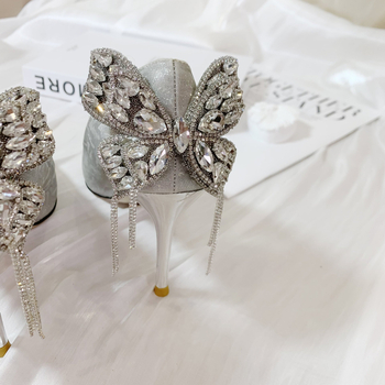 Lihtsaim vaste uutele rhinestone kinga lille lipsuga kahekihiline küüniskett tutiga isetehtud dekoratiivsed aksessuaarid