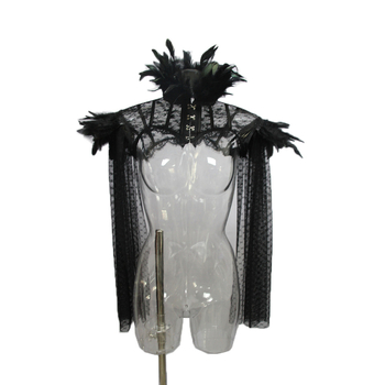 Ööklubi Punk Stiilis Eristuv Pikkade Varrukatega Sulgedest Dekoratiivne Pitsist Õlarihmaga Keep Trendikas Naiste K003 Pikkade Varrukatega