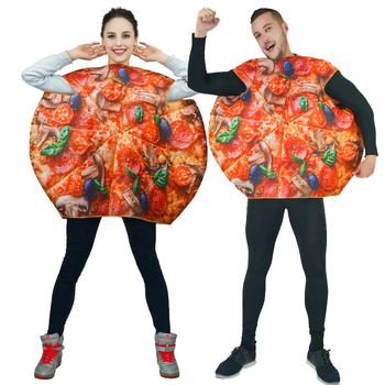 Costum de Halloween pentru adulți, amuzant, parodie, stil burete, pizza gourmet, petrecere, scenă, cosplay, costum de performanță