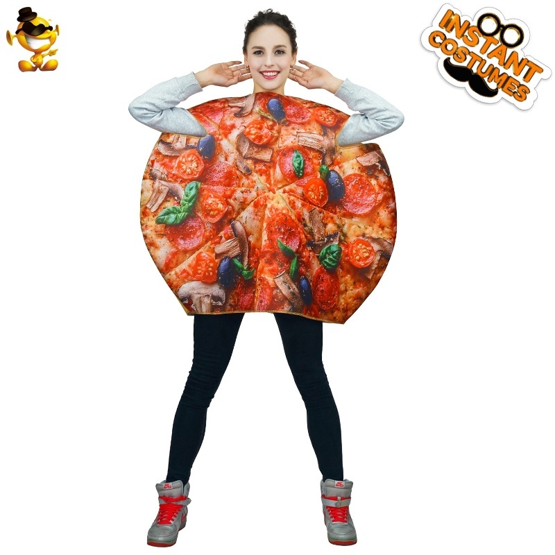 Costum de Halloween pentru adulți, amuzant, parodie, stil burete, pizza gourmet, petrecere, scenă, cosplay, costum de performanță