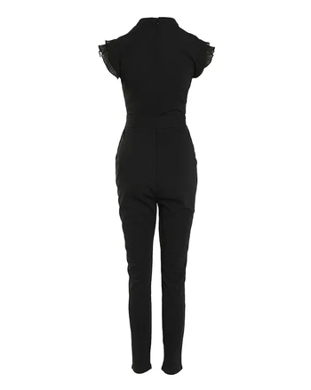 Salopetă elegantă cu curea și guler în V, fără mâneci, pentru femei, transfrontaliere europene și americane