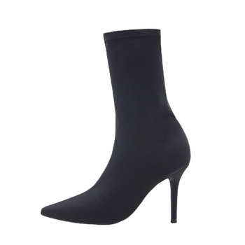 Letné čižmy s brožúrkou Ken Bean z elastickej látky s špicatým vzorom, dámske topánky na ihličkovom opätku, vysoké podpätky, úzke nohy, krátke čižmy