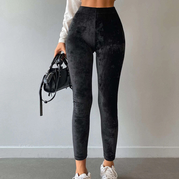 Európa a Spojené štáty americké cezhraničné horúce jesenné a zimné legíny s vysokým pásom a zlatým zamatom, elastické pančuchy s vysokým pásom, jednofarebné dámske nohavice