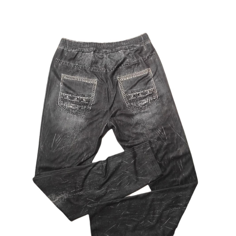 Cezhraničné želanie AliExpress 2024 Jarné a jesenné legíny z imitácie džínsoviny, dámske vysoko elastické, úzke, bezšvové, s potlačou, vrchné oblečenie