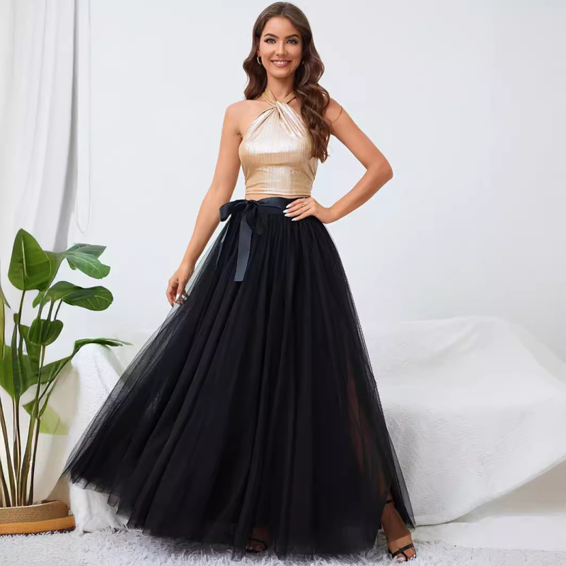 Αποκλειστική διασυνοριακή προμήθεια φούστας με σχισμές από πλέγμα σε πολλά μεγέθη S-5Xl, φούστας Actor Tutu, φούστας με ψηλή μέση και λάστιχο στη μέση