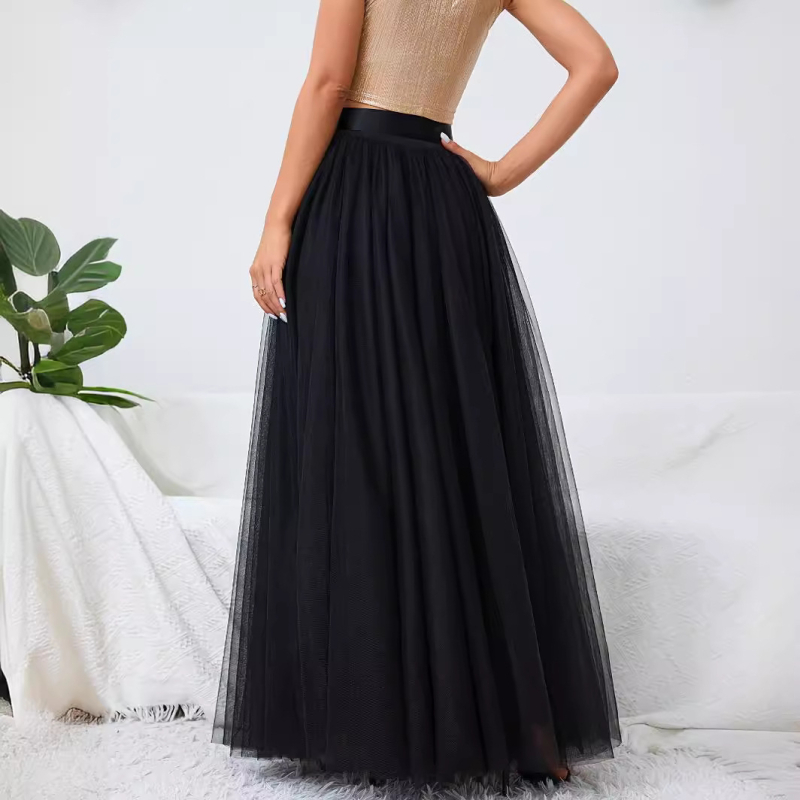 Αποκλειστική διασυνοριακή προμήθεια φούστας με σχισμές από πλέγμα σε πολλά μεγέθη S-5Xl, φούστας Actor Tutu, φούστας με ψηλή μέση και λάστιχο στη μέση