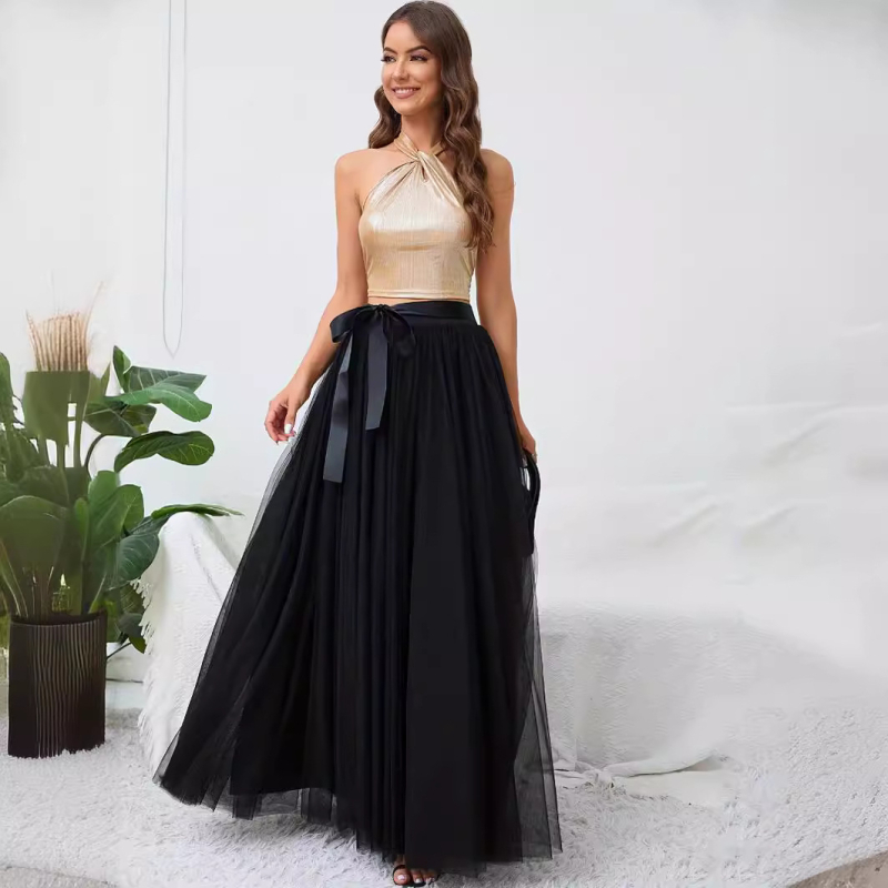 Αποκλειστική διασυνοριακή προμήθεια φούστας με σχισμές από πλέγμα σε πολλά μεγέθη S-5Xl, φούστας Actor Tutu, φούστας με ψηλή μέση και λάστιχο στη μέση