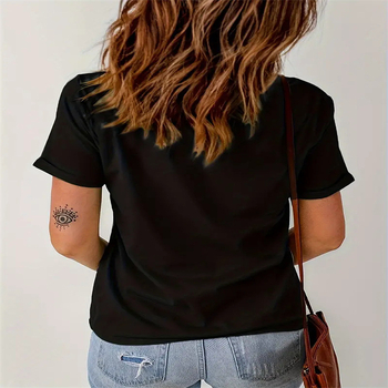 Tricou cu mânecă scurtă, lejer, cu guler rotund, imprimat, de mărime mare, vara 2025, Europa și America, Amazon, cel mai bine vândut pe piața transfrontalieră