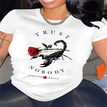 Tricou de vară pentru femei Cross Border, imprimat, la modă, casual, drăguț, cu mânecă scurtă, cu ochi, imprimat, cu mânecă scurtă