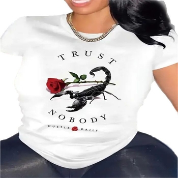 Tricou de vară pentru femei Cross Border, imprimat, la modă, casual, drăguț, cu mânecă scurtă, cu ochi, imprimat, cu mânecă scurtă