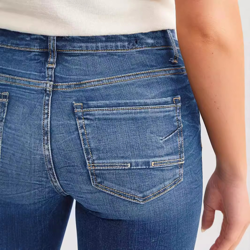 2024, vânzare transfrontalieră Amazon nouă în Europa și Statele Unite, 2407#, bluze noi pentru femei, slim fit, cu nasturi pe picior, all-match, din denim