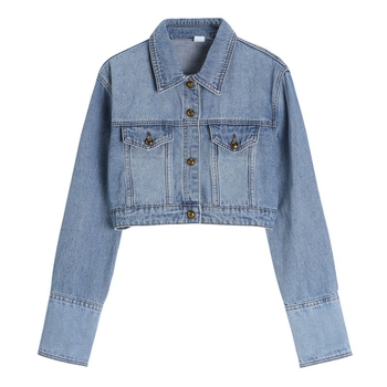 Dongdaemun της Νότιας Κορέας Άνοιξη/Καλοκαίρι 2023 Νέο Στυλ Καυτών Κοριτσιών Cool και Κομψό Κοντό Τζιν Μπουφάν Λεπτό Στυλ