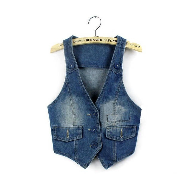 Real Shot kotipandlaga lühike teksariidest vest, lihtne moodne vest, väike jope, vest 6007