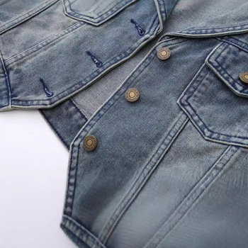 Denim Vest Sügis Uus Retro Hongkongi stiilis Lahtine Salendav Kõikidele Sobiv Kleit Kraega Moodne Elegantne Hongkongi Stiilne Disainitunnetus
