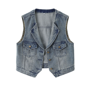 Denim Vest Sügis Uus Retro Hongkongi stiilis Lahtine Salendav Kõikidele Sobiv Kleit Kraega Moodne Elegantne Hongkongi Stiilne Disainitunnetus