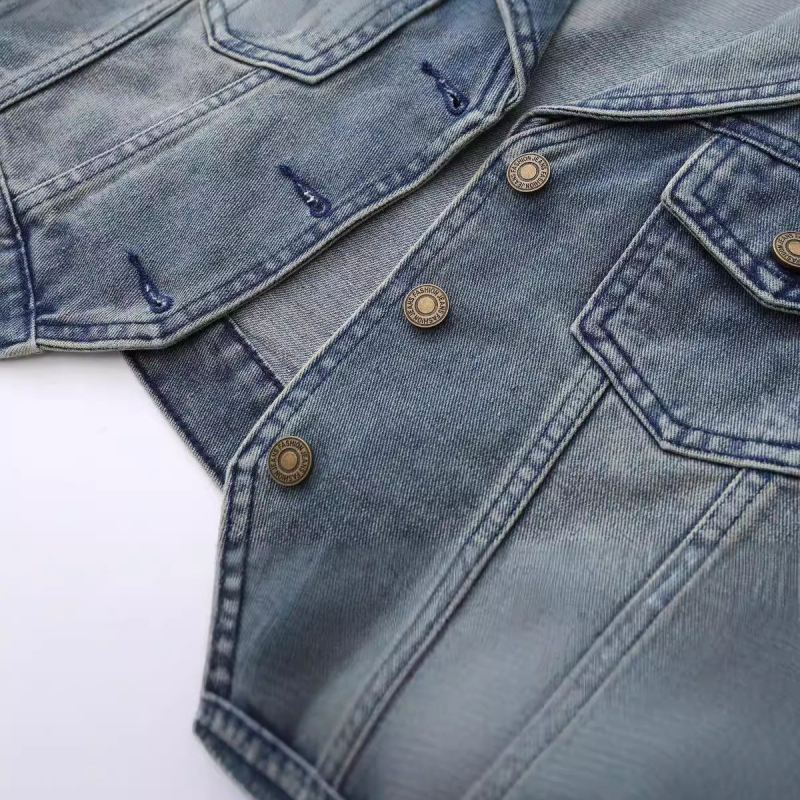 Denim Vest Sügis Uus Retro Hongkongi stiilis Lahtine Salendav Kõikidele Sobiv Kleit Kraega Moodne Elegantne Hongkongi Stiilne Disainitunnetus