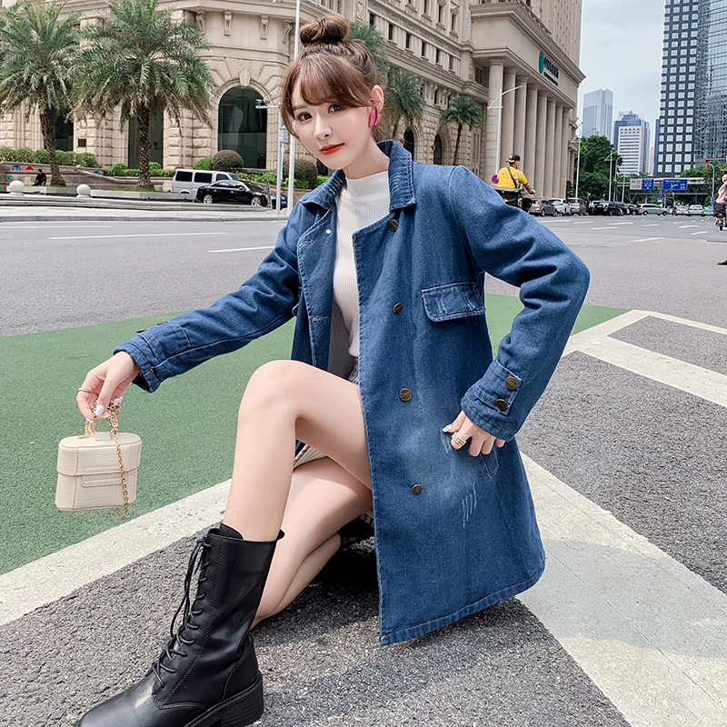 Jachetă denim pentru femei, stil coreean, toamnă, stil coreean, slăbire, dimensiunea mare, lungime medie, casual, jachetă denim