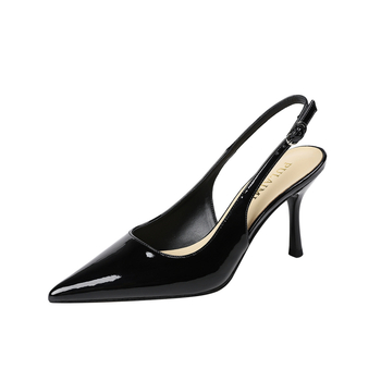 Ψηλοτάκουνα από λουστρίνι του 2025 με κοίλη πλάτη, τακούνι στιλέτο, μυτερή μύτη, ρηχό στόμα, λουράκι μίας γραμμής, ημιολισθητικά πέδιλα, συν χοντρό και φαρδύ 414243