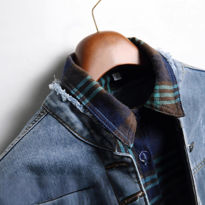 Jachetă falsă din două piese din denim, îmbrăcăminte pentru femei, 2025, cămașă din denim caldă de toamnă și de iarnă nouă, export, comandă originală, export en-gros, dropshipping