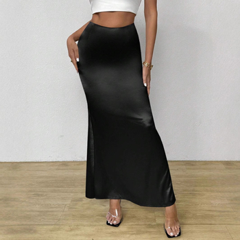 Gara Internațională Transfrontalieră Comerț Exterior Îmbrăcăminte pentru femei Simplu și Elegant, Lungime Mijlocie, Toamnă și Iarnă, Nou, Talie Mare, Drapat, Satin, Lungime Mijlocie, Fustă