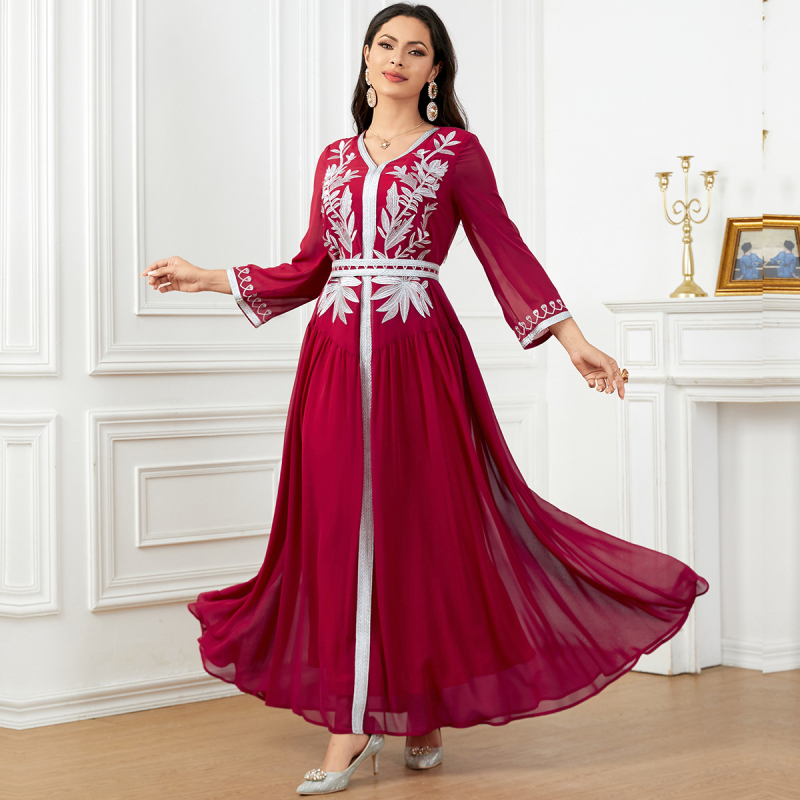 3562 Lähis-Ida piiriülene uus Amazoni suur kiik tikitud moslemi rüü elegantne kleit araabia kleit