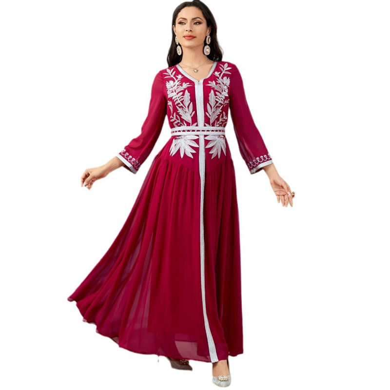 3562 Lähis-Ida piiriülene uus Amazoni suur kiik tikitud moslemi rüü elegantne kleit araabia kleit