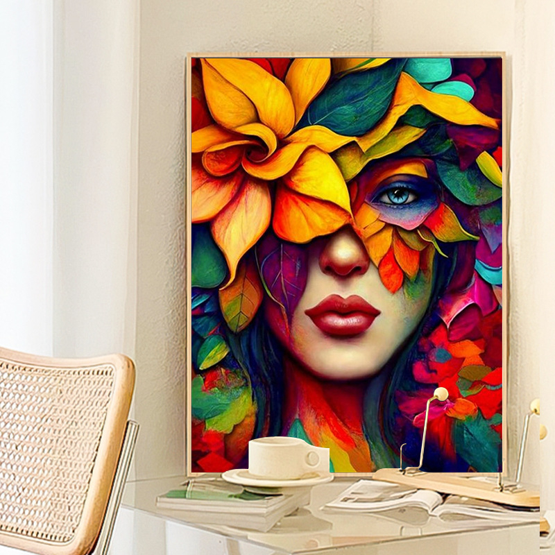 Lääne tüdrukute kunsti digitaalne õlimaal isetegemise väliskaubanduse piiriülene käsitsi täidetud akrüülfiguuri dekompressiooni dekoratiivmaal