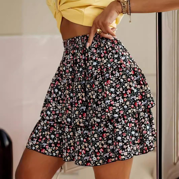 Лятна пола с флорален принт от Amazon AliExpress за европейски и американски жени през лятото на 2024 г.