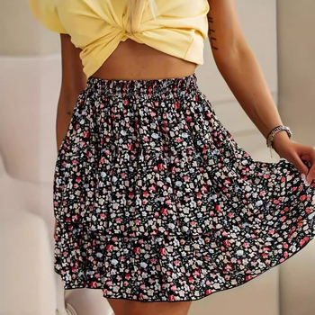 Лятна пола с флорален принт от Amazon AliExpress за европейски и американски жени през лятото на 2024 г.