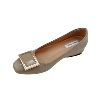 Γκρι λουστρίνι ελέφαντα ~ κλασική τετράγωνη αγκράφα ιδιοσυγκρασία ρηχό στόμα αυξημένο commute παπούτσια Joker γυναίκες