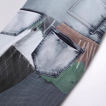 Eredeti európai és amerikai határokon átnyúló varrás Farmer digitális nyomtatás divatos személyiség Farmer stretch nadrág