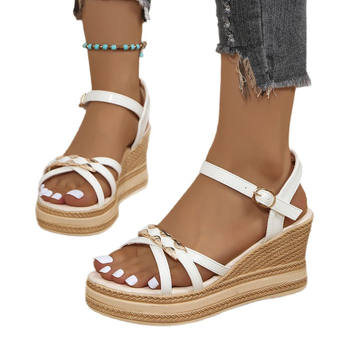 Nepremokavé sandále na platforme a kline 2025, letné nové dámske módne topánky s hrubou podrážkou a módnymi vysokými podpätkami, sandále pre väčšie veľkosti