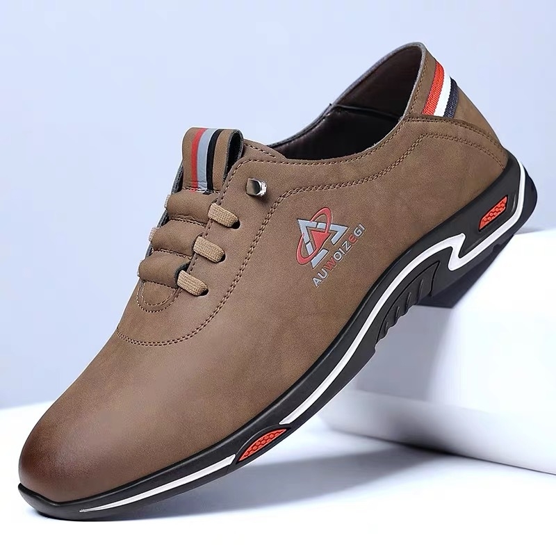 Pantofi sport casual din piele pentru bărbați, de primăvară 2024, versatili, la modă, pentru tineri, albi, 2595