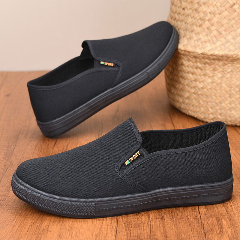 Vyriški laisvalaikio batai, lengvi, kvėpuojantys, juodi, drobiniai, laisvalaikio darbo batai, drobiniai.