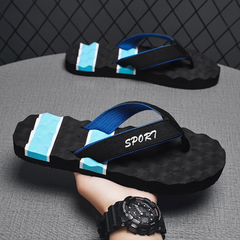 Sandale de vară pentru bărbați, flip-flops, pentru interior și exterior, antiderapante, cu talpă groasă, suprafață țesută, en-gros, la modă, confortabile pentru plajă