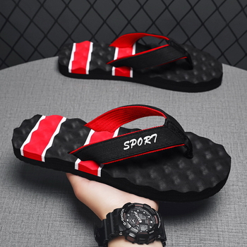 Sandale de vară pentru bărbați, flip-flops, pentru interior și exterior, antiderapante, cu talpă groasă, suprafață țesută, en-gros, la modă, confortabile pentru plajă