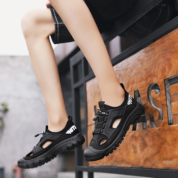 Papuci de vară noi pentru bărbați, îmbrăcăminte exterioară, cu vârful închis, papuci pentru bărbați, antiderapanți, sandale casual pentru exterior, la modă, 2023