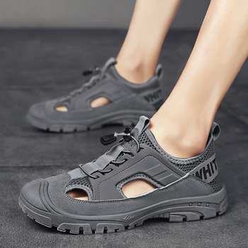 Papuci de vară noi pentru bărbați, îmbrăcăminte exterioară, cu vârful închis, papuci pentru bărbați, antiderapanți, sandale casual pentru exterior, la modă, 2023