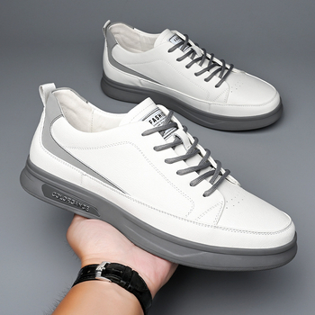Νέα Δερμάτινα Ανδρικά Παπούτσια, Αναπνέοντα Ανδρικά Παπούτσια, Casual Λευκά Παπούτσια, Αθλητικά, Μοντέρνα, Αθλητικά Παπούτσια για Άνδρες Sj75708