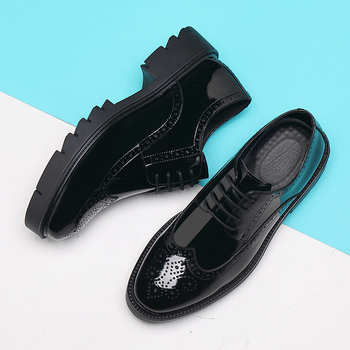 Δερμάτινα παπούτσια για άνδρες με αυξητικό ύψος, ανδρικό δερμάτινο επαγγελματικό φόρεμα, αόρατα ανδρικά παπούτσια με αυξητικό ύψος, βρετανικό Brock Paint SJA07